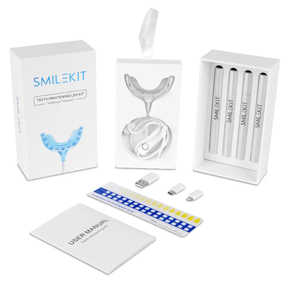 Teeth Whitening Led Kit - Temporizzazione intelligente 16 LED Luce fredda