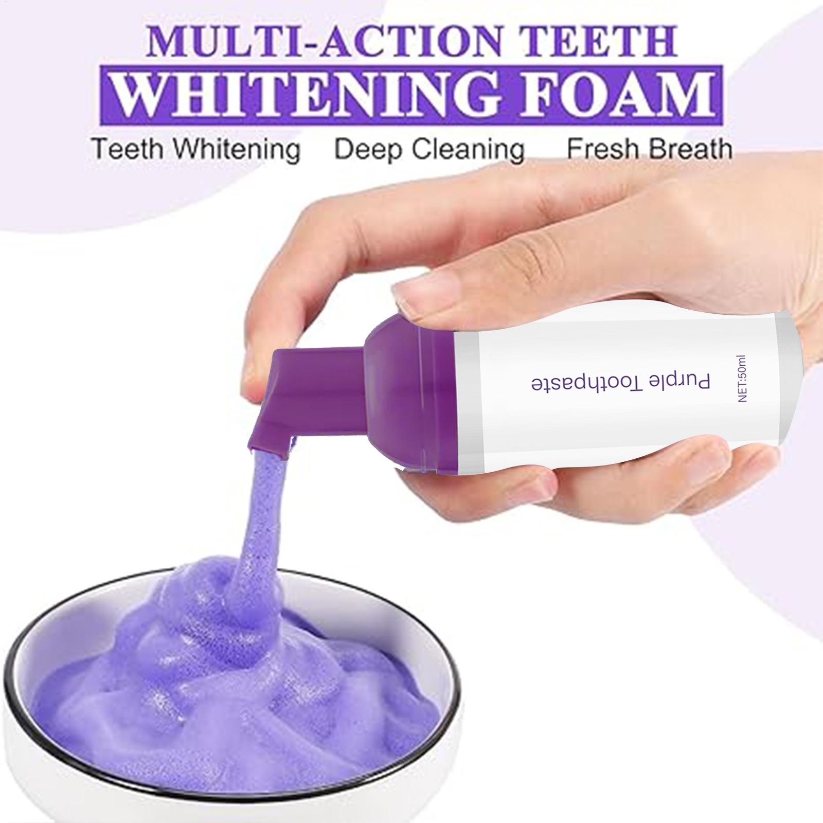 Dentifricio sbiancante viola d - Teeth Whitening Foam Toothpaste recensione e prezzo