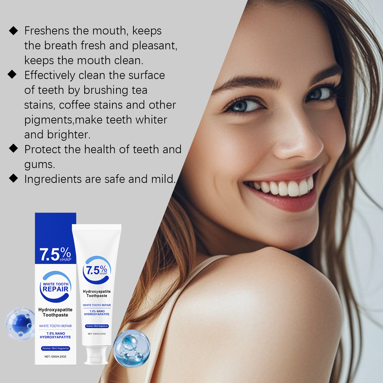 Dentifricio alla Menta con 7,5 - Teeth Whitening Foam Toothpaste recensione e prezzo