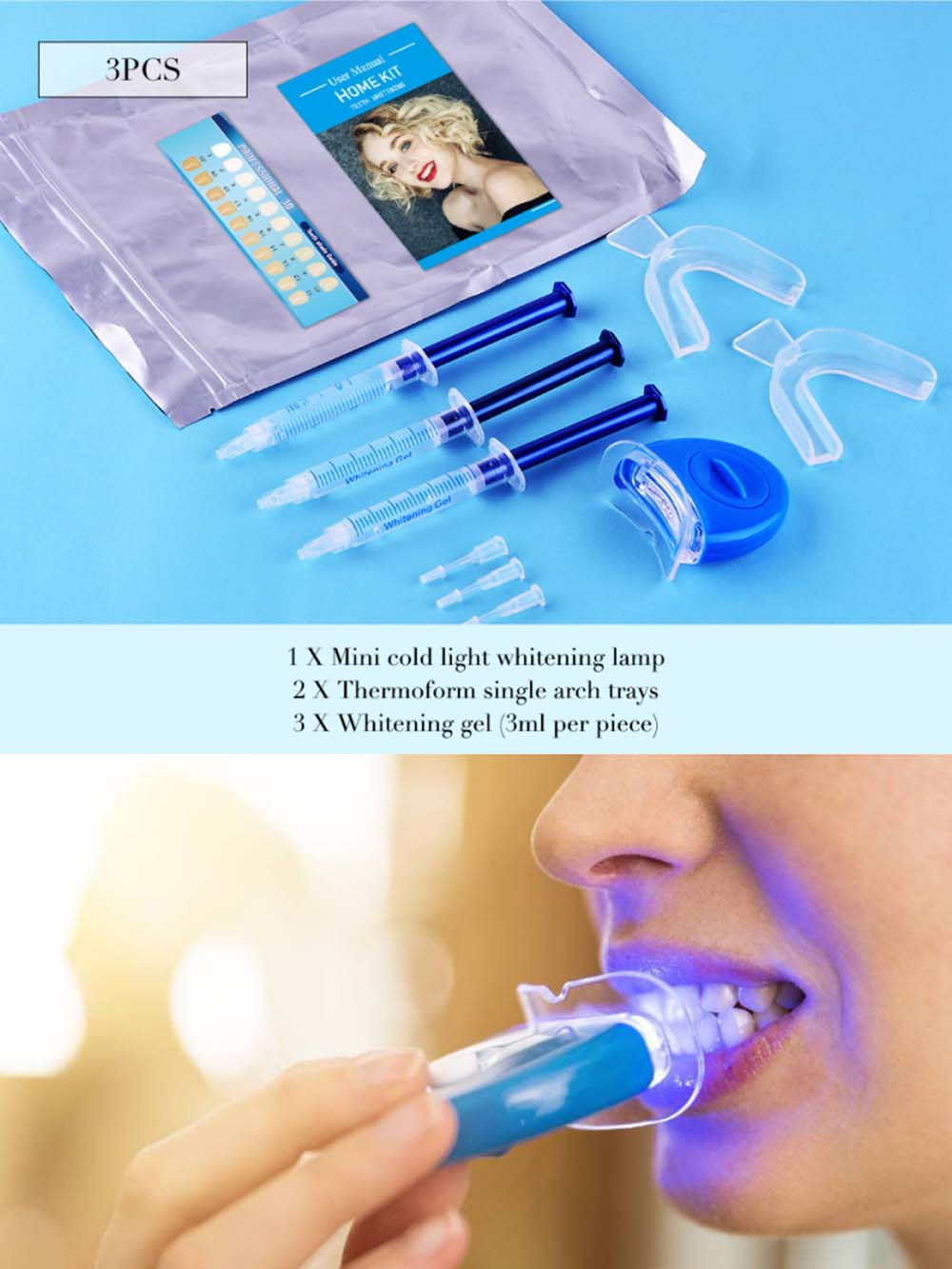 Kit gel sbiancante per denti c - Teeth Whitening Led Kit recensione e prezzo