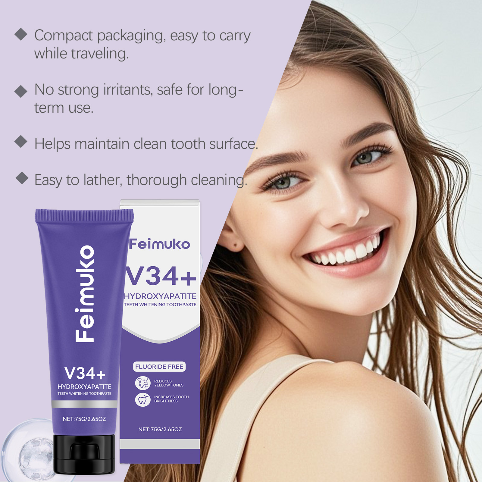 Feimuko Dentifricio Sbiancante - Teeth Whitening Foam Toothpaste recensione e prezzo