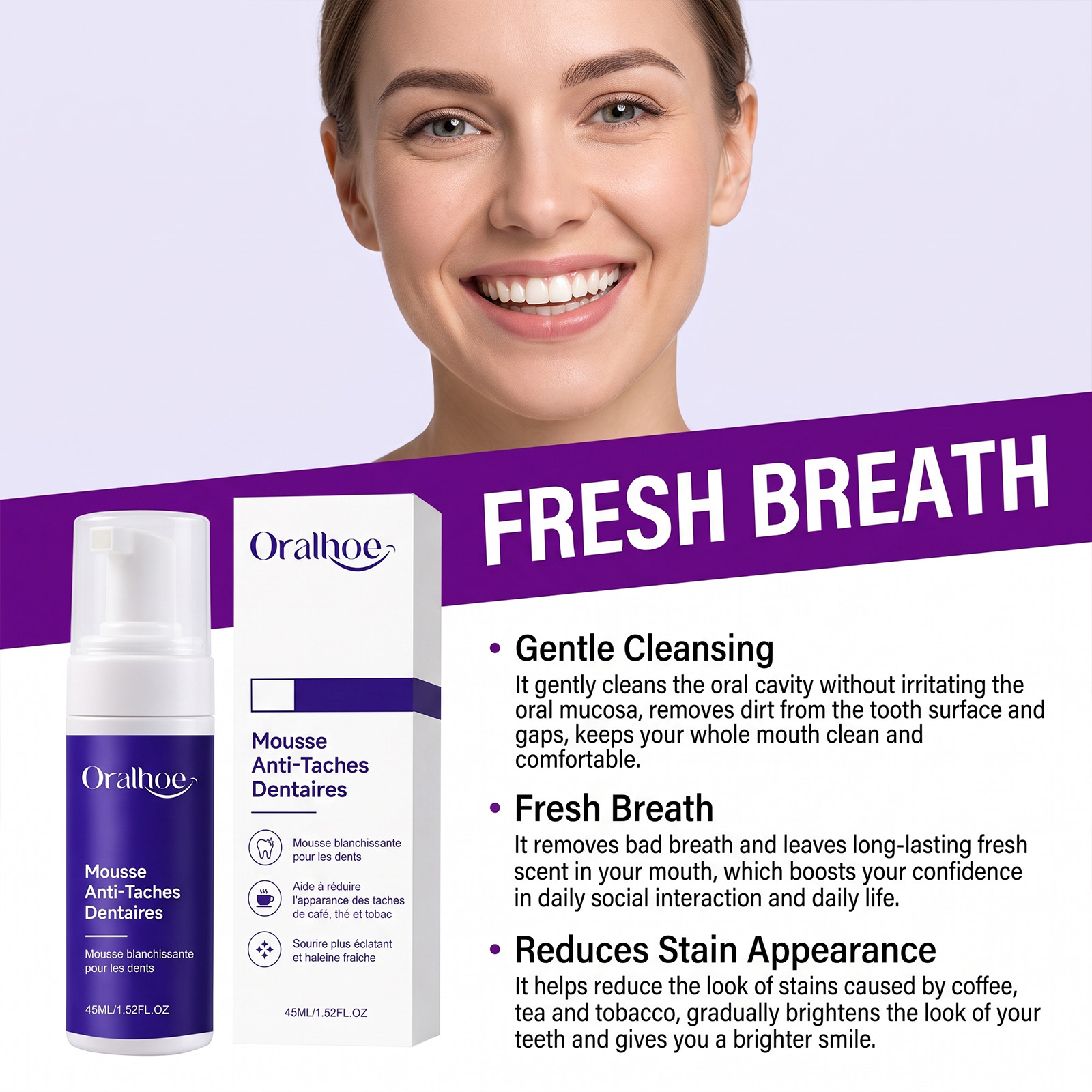 Mousse Dentifricio Viola Delic - Teeth Whitening Foam Toothpaste recensione e prezzo